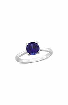 DELMAR Lab Created Sapphire Solitaire Ring