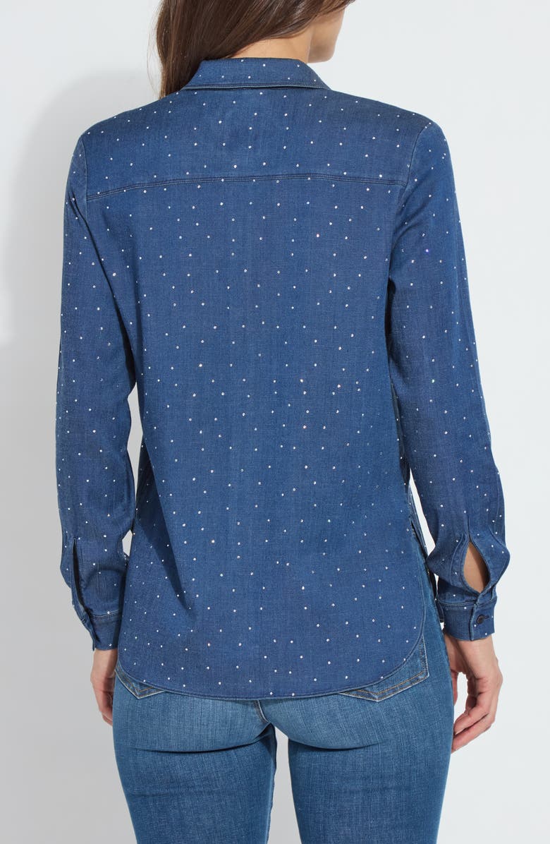Lysse Crystal Chambray Shirt, Alternate, color, Dark Mid Wash