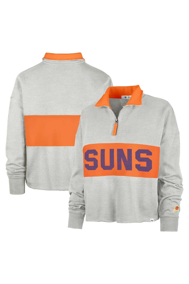 Women's '47 Heather Gray Phoenix Suns Breakthrough Remi Quarter-Zip Jacket, Main, color, Heather Gray