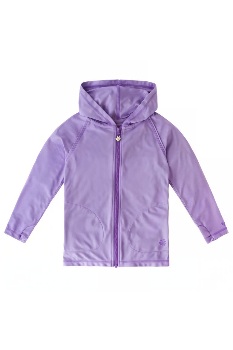 Long Sleeve Half Zip Swim Suit, Main, color, Lilac
