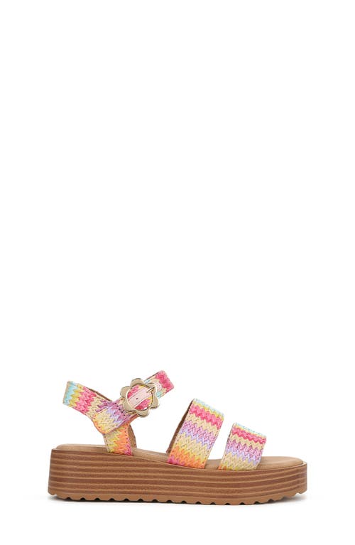 Shop Blowfish Malibu Kids' Journey Platform Sandal In Pink Multi Raffia