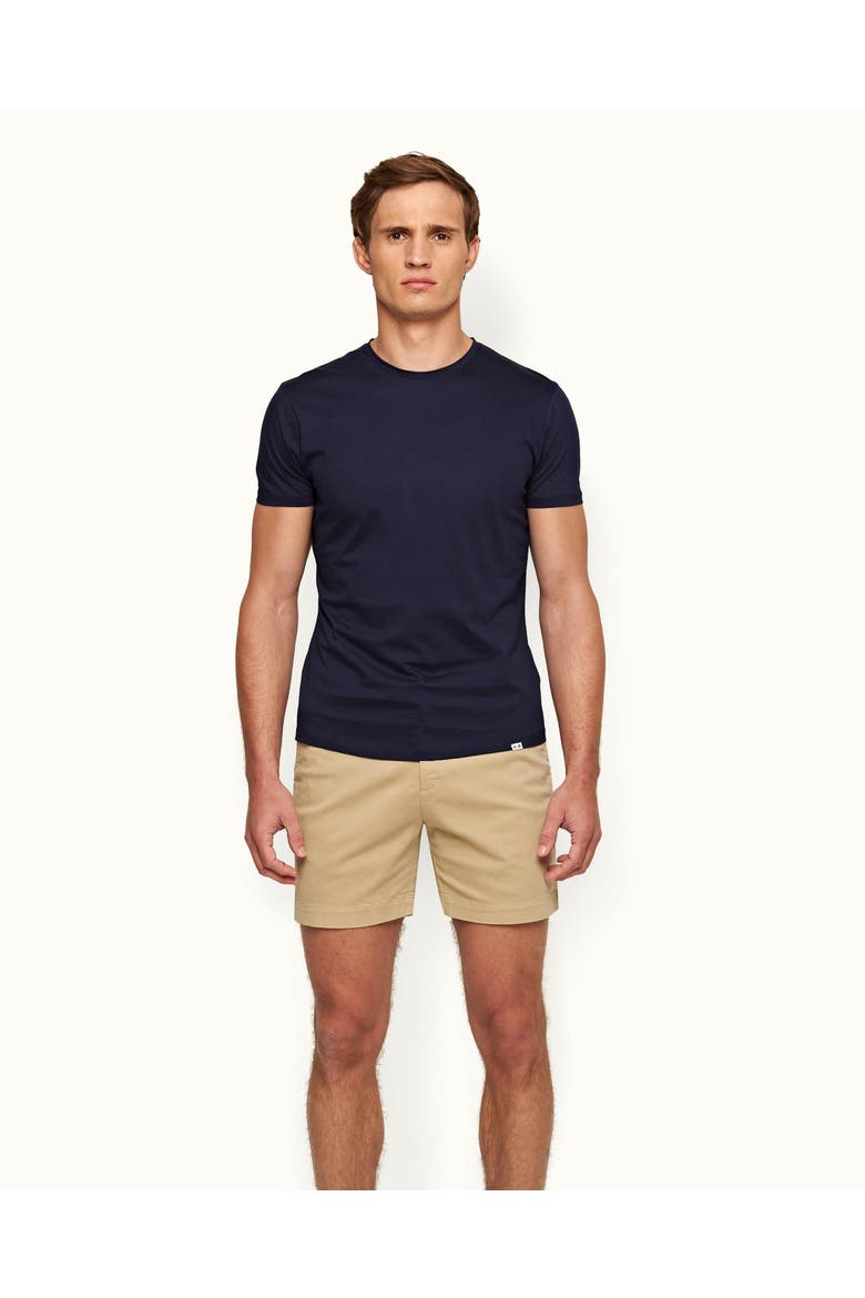 Ob T Mercerised Tailored Fit Crew Neck Cotton T-Shirt, Main, color, NAVY