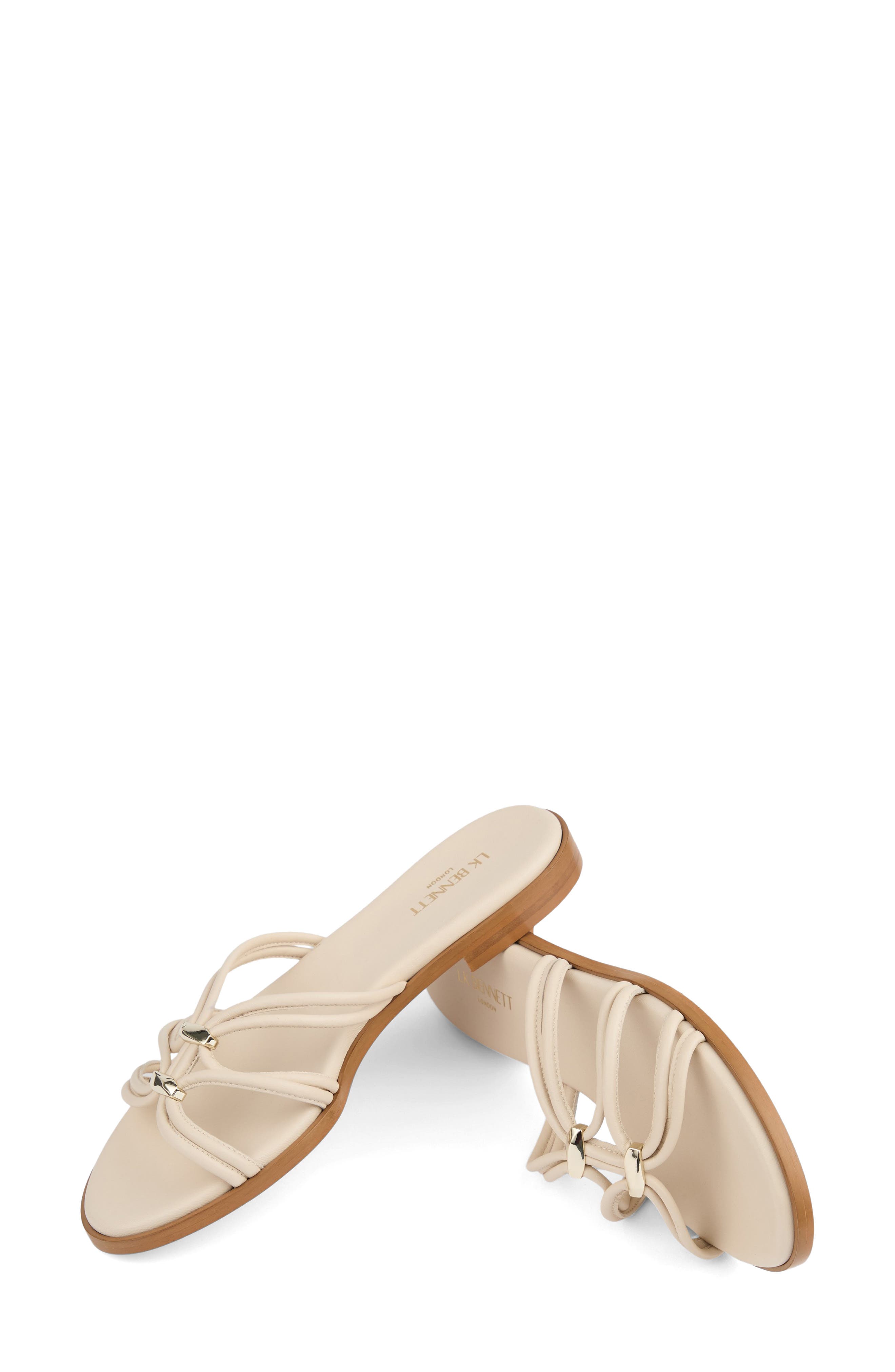 LK Bennett Tianey Tubular Strap Slide Sandal, Alternate, color, Cream