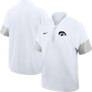 Nike Men's Nike White Iowa Hawkeyes 2025 Sideline Short Sleeve Quarter-Zip Coach Jacket