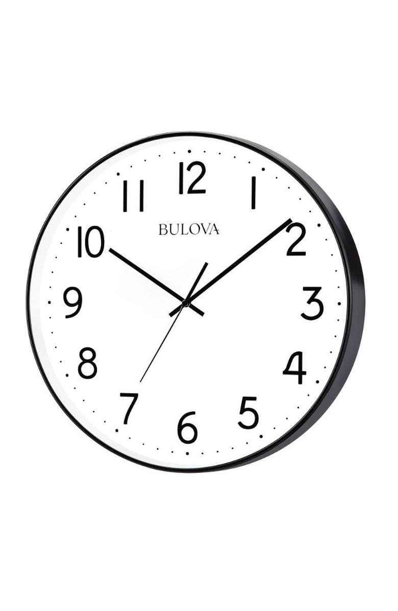 Bulova Clocks Office Mate 16" Diameter Wall Quartz Clock, Alternate, color, White
