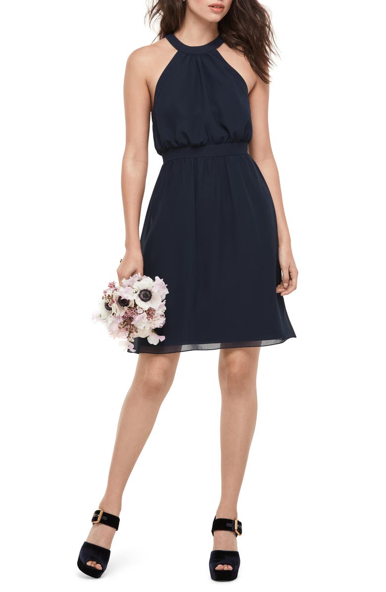 Wtoo Blouson Chiffon Dress, Main, color, 