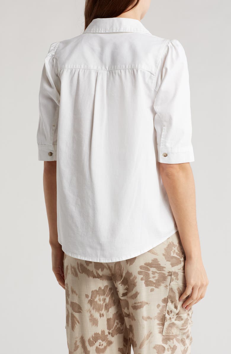 Democracy Cotton Button-Up Shirt, Alternate, color, White