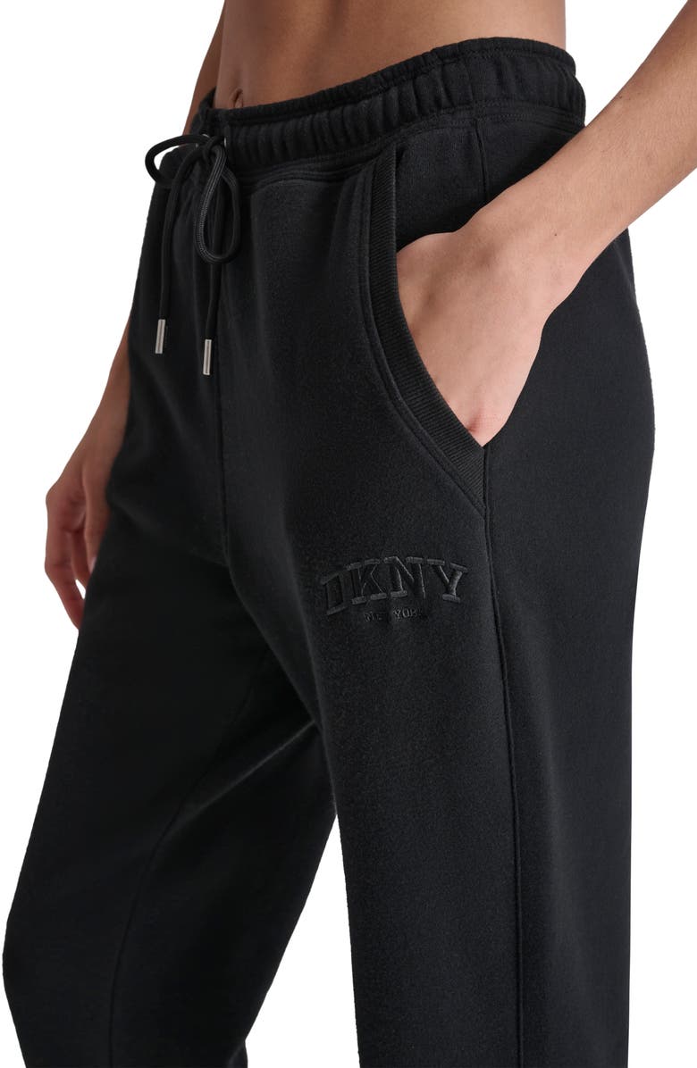 DKNY Varsity Embroidered Logo Relaxed Fit Fleece Joggers, Alternate, color,