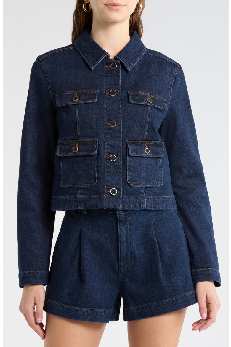 Lydia Stretch Denim Jacket, Alternate, color, BALLAST