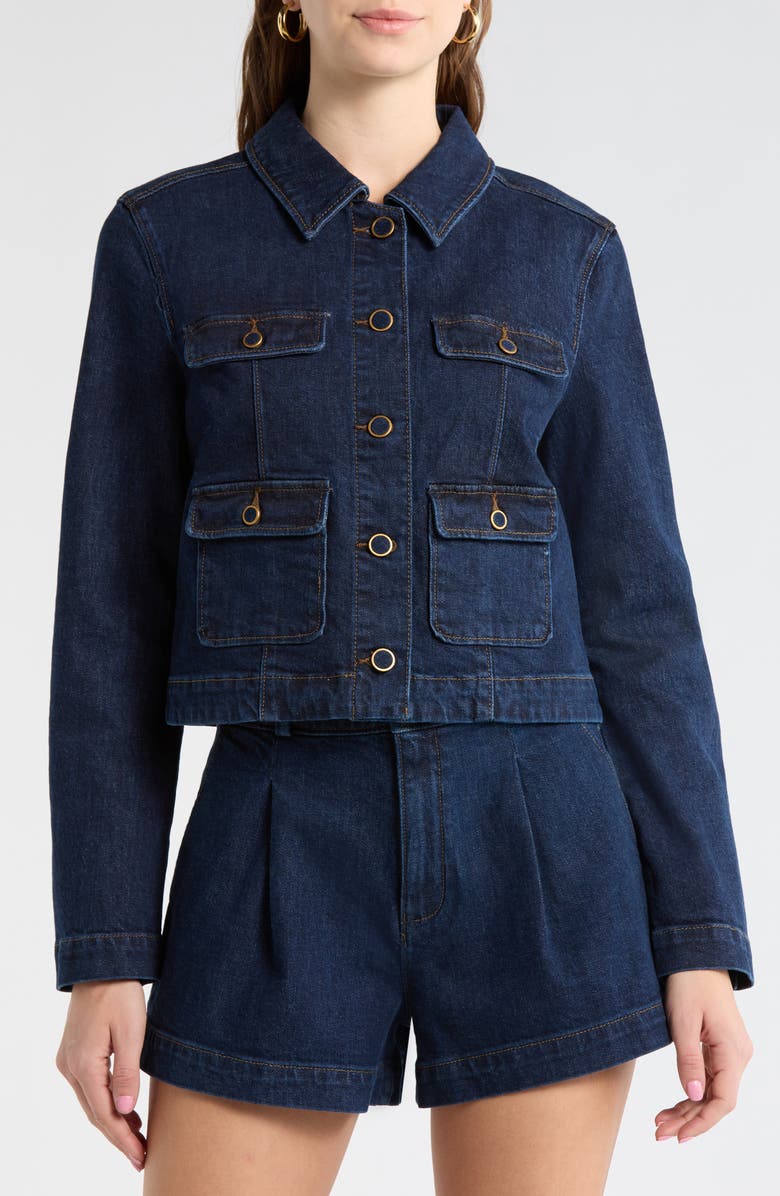 PAIGE Lydia Stretch Denim Jacket, Alternate, color, Ballast