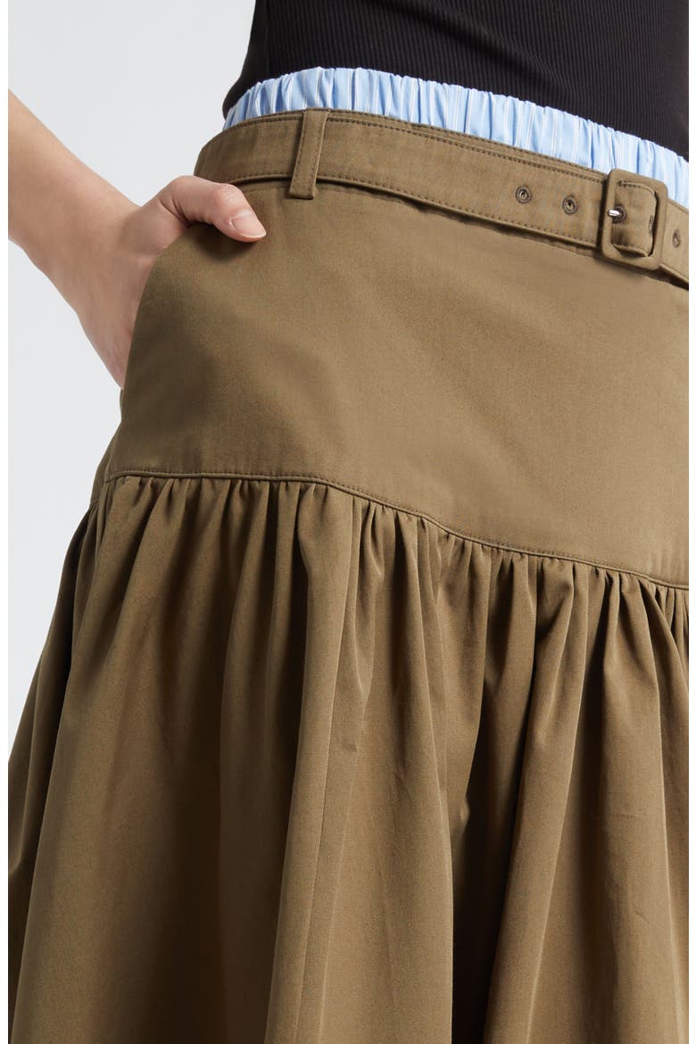 Peri Stretch Cotton Maxi Skirt, Alternate, color, DARK OLIVE/BLUE STRIPE