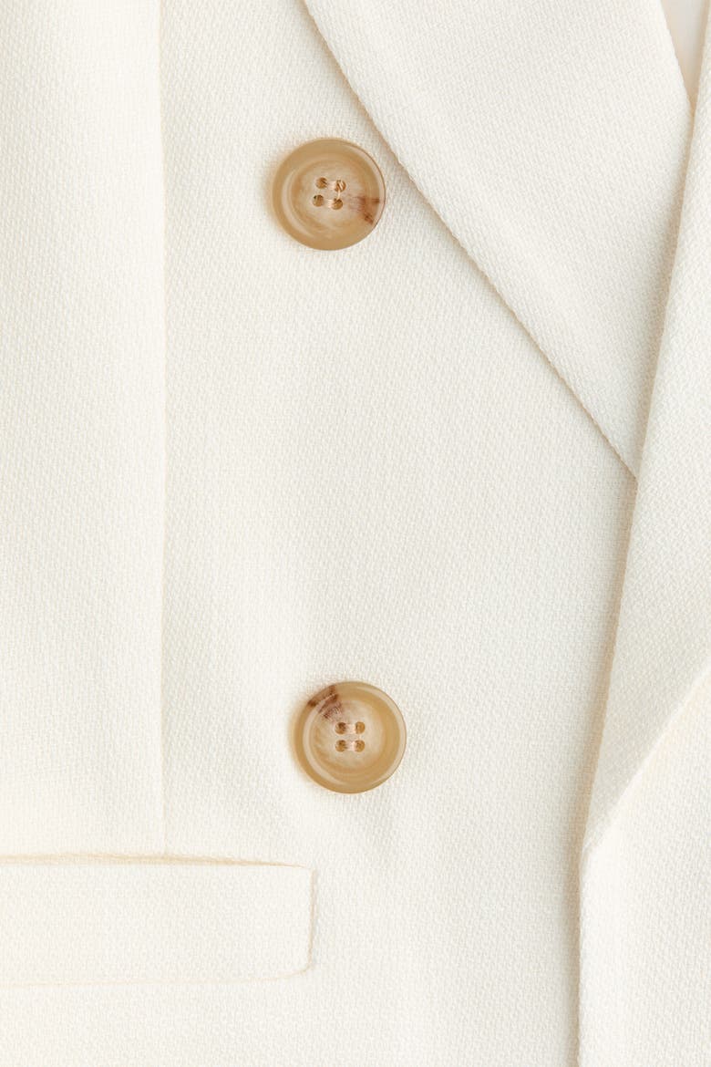 Double-breasted Viscose-blend Blazer, Alternate, color, Cream