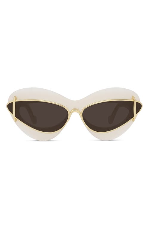 Loewe Double Frame 67mm Oversize Cat Eye Sunglasses In Neutral