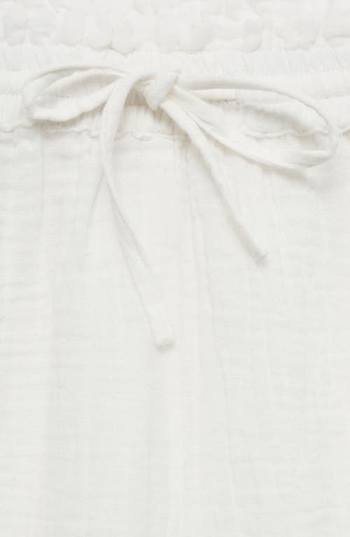 Mango Cotton Gauze Drawstring Shorts In White