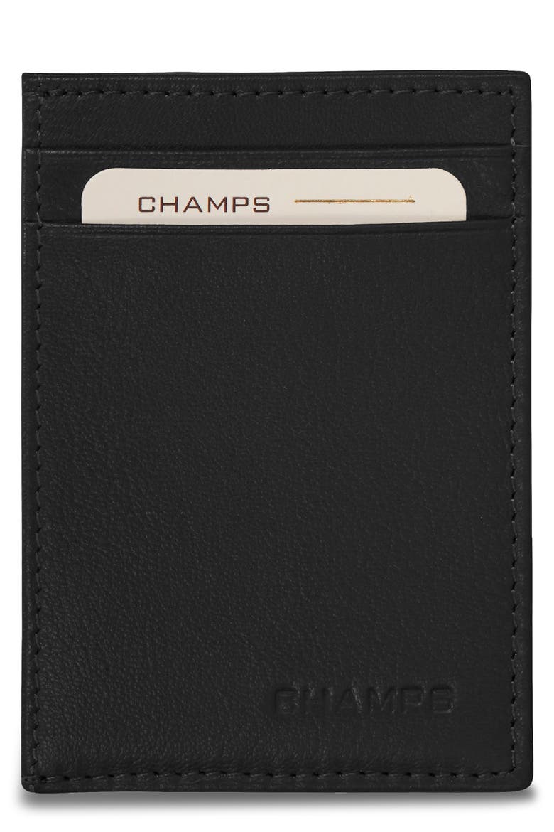 Onyx Leather RFID Hybrid Card Case, Main, color, BLACK