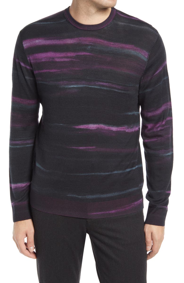 Robert Graham Men's Vividstroke Crewneck Wool Sweater, Main, color, 