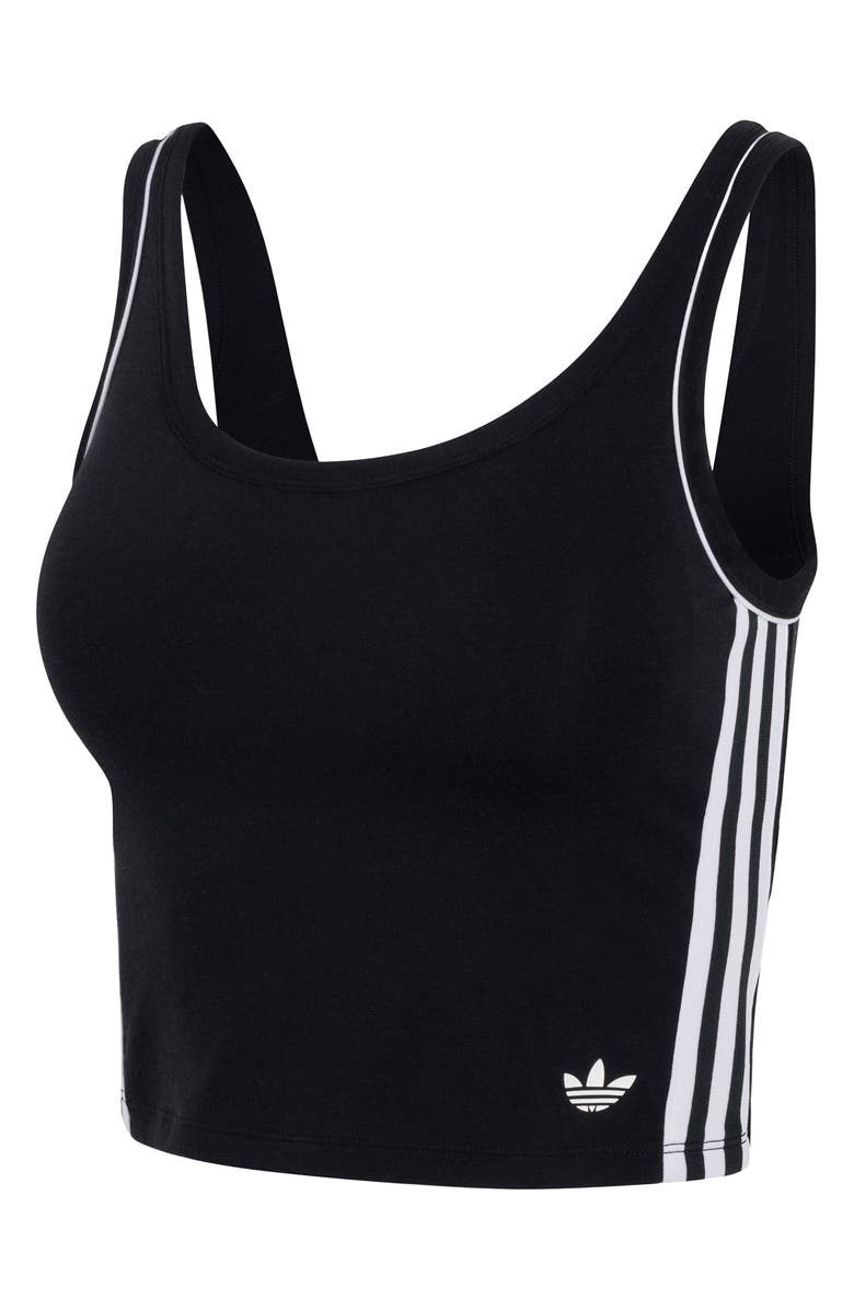 adidas Originals Comfort Flex Cotton Blend Crop Tank, Alternate, color, Black