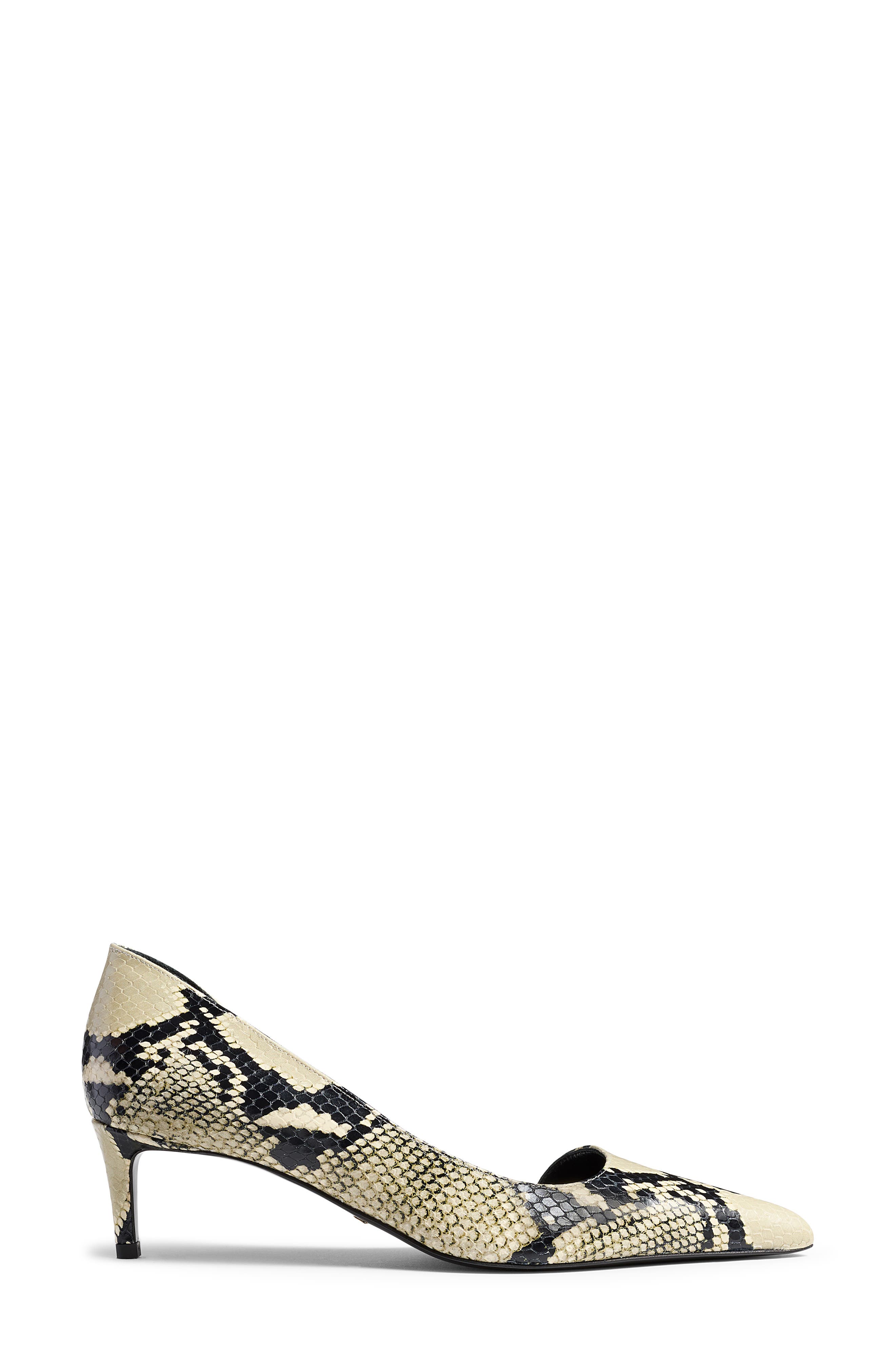 Khaite Jett Snakeskin Embossed Pointed Toe Half d'Orsay Pump, Alternate, color, Natural