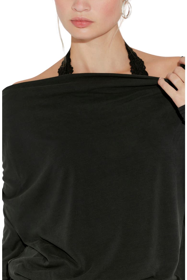 Jane Cowl Neck Long Sleeve Top, Alternate, color, BLACK