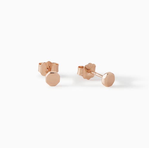 Ora Ana The Penny Mini Octogan Stud Earrings In Gold