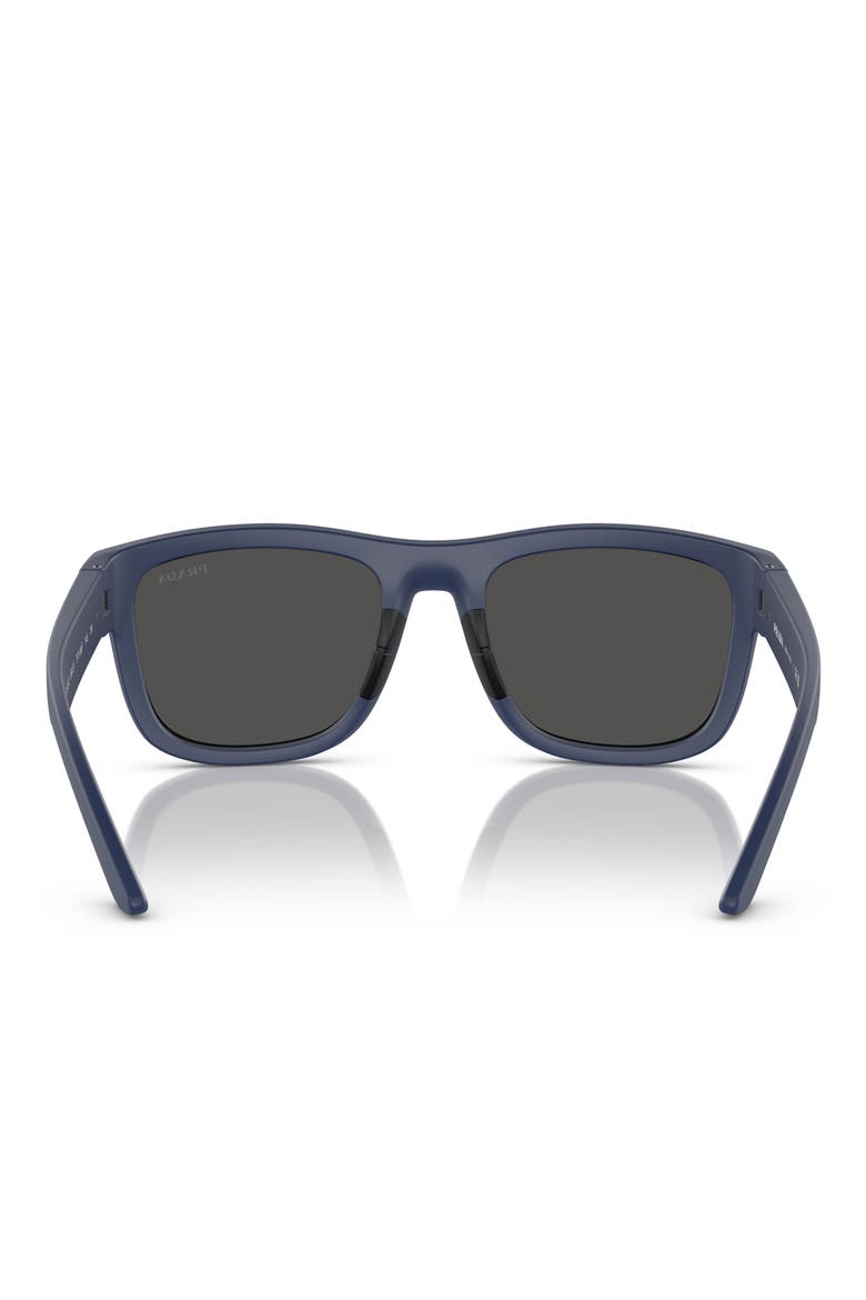 56mm Pillow Sunglasses, Alternate, color, BLUE RUBBER