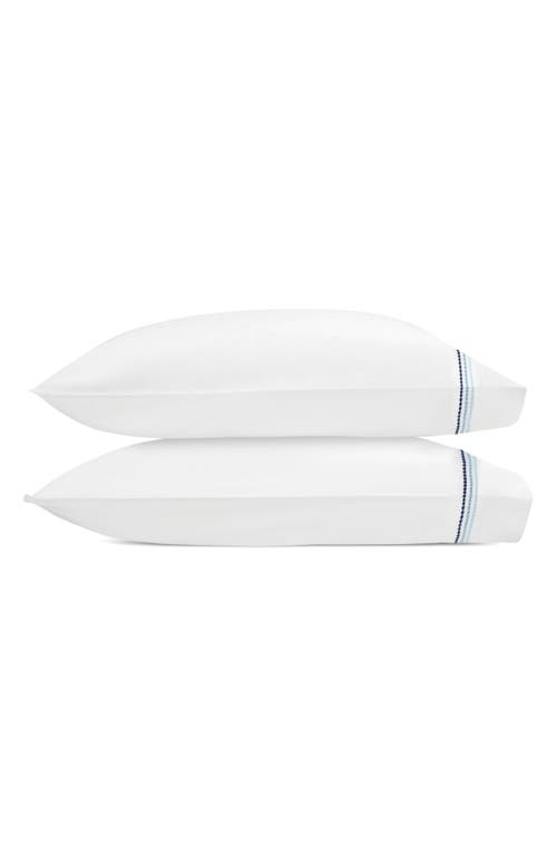 Matouk Set Of 2 Amara Triple Pearl Embroidered Cotton Pillowcase