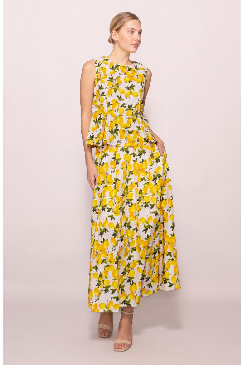 Lemon Sleeveless Poplin Top, Alternate, color, LEMON PRINT