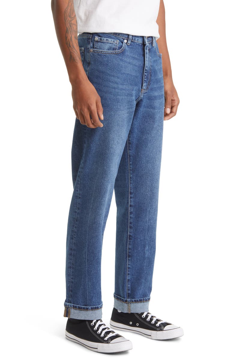 DL1961 Noah Tapered Straight Leg Jeans, Alternate, color, Dark Keys Cuffed