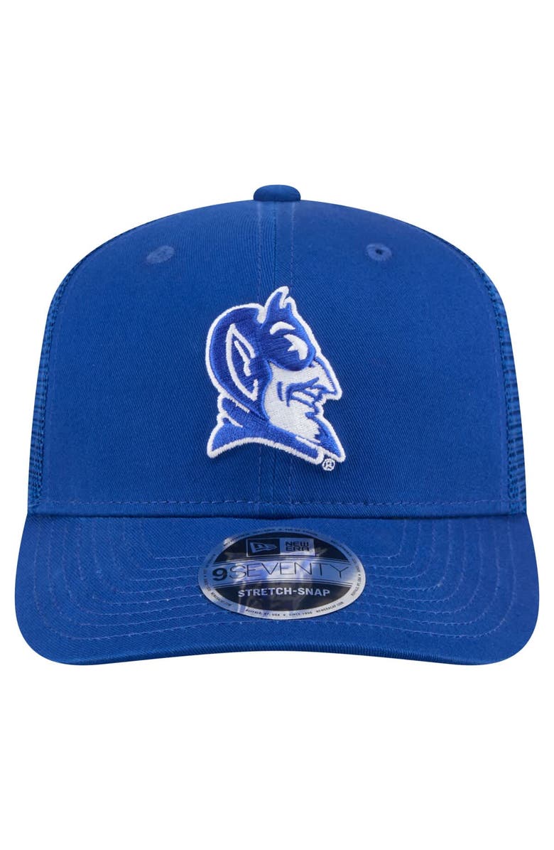 New Era Men's New Era Royal Duke Blue Devils Primary 9SEVENTY Trucker Stretch-Snap Hat, Alternate, color, 