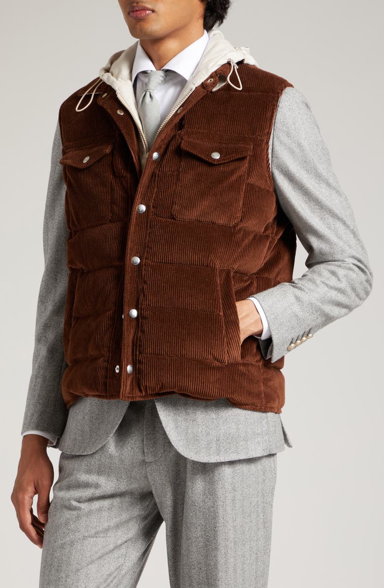 Eleventy Quilted Corduroy Vest with Removable Bib, Alternate, color, 