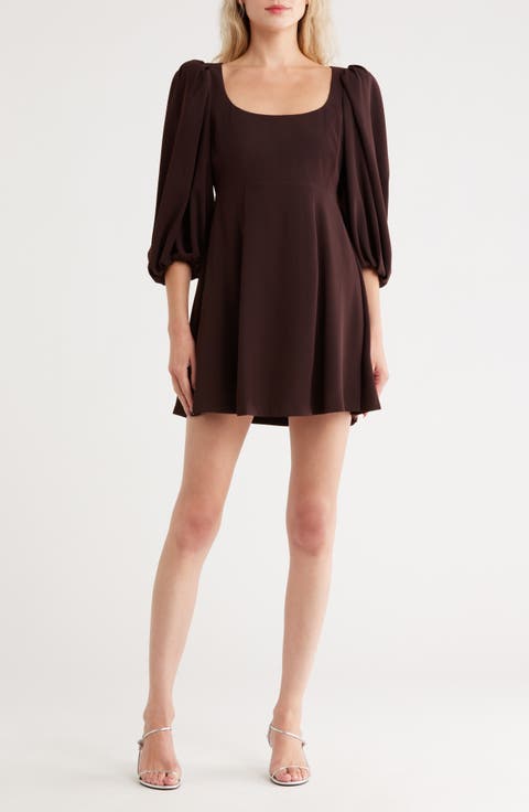Long Sleeve Crepe Dress