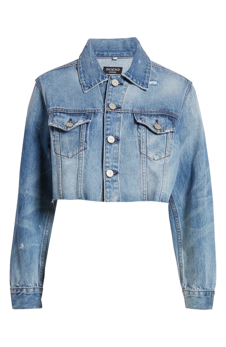 NOEND Trace Crop Denim Jacket, Alternate, color,