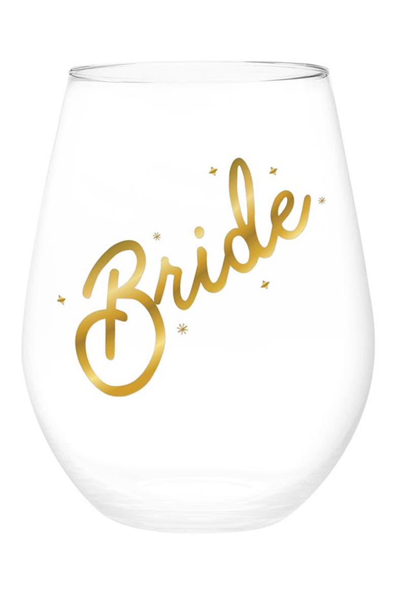 Bride Stemless Wine Glass, Main, color, CLEAR