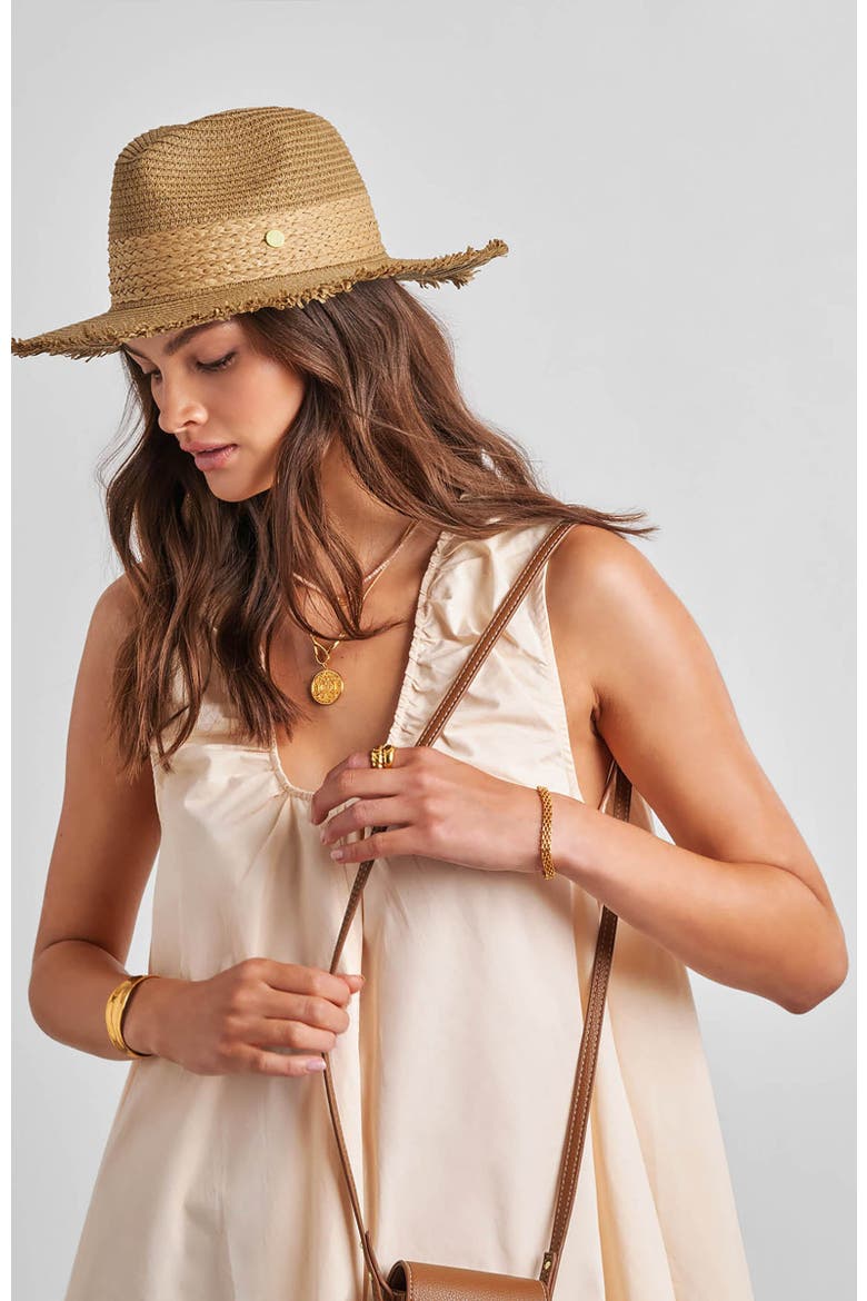 Straw Fedora Hat, Alternate, color, Natural