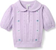 Janie and Jack Embroidered Pointelle Sweater Top