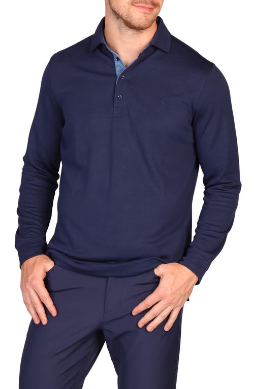Tailorbyrd Long Sleeve Polo In Blue