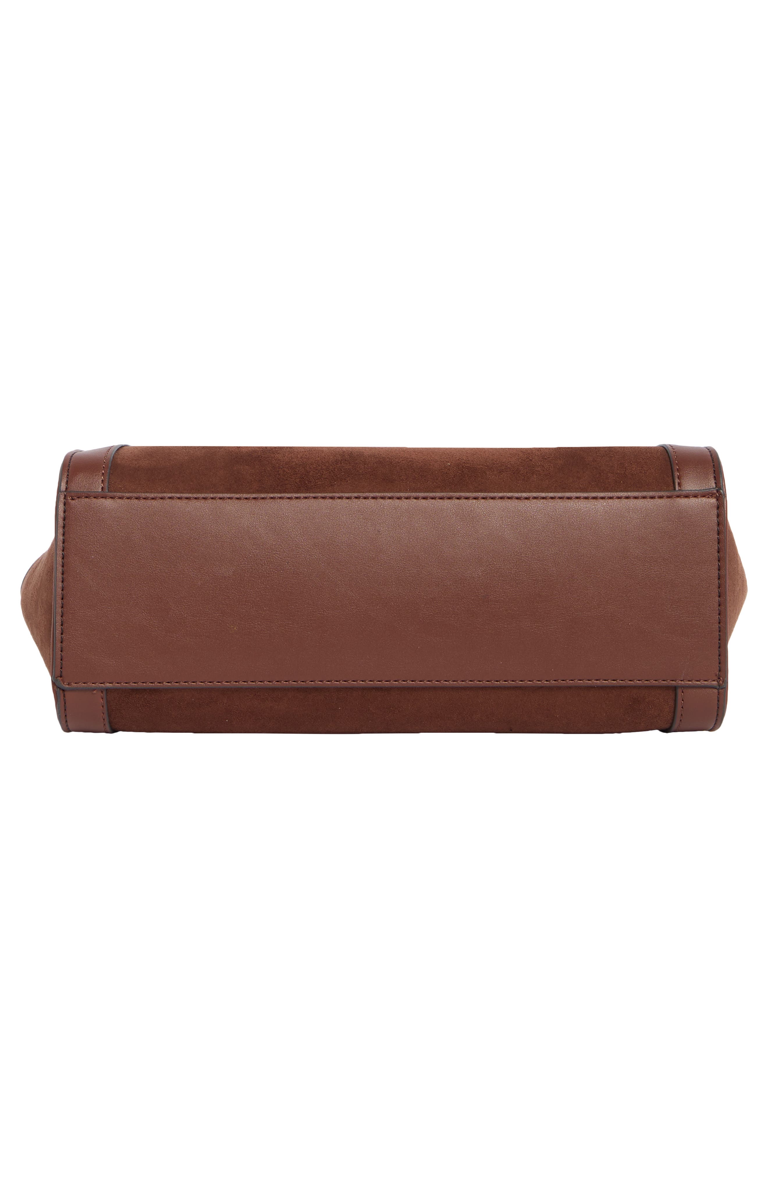 Aziel Faux Suede Satchel, Alternate, color, MAHOGANY
