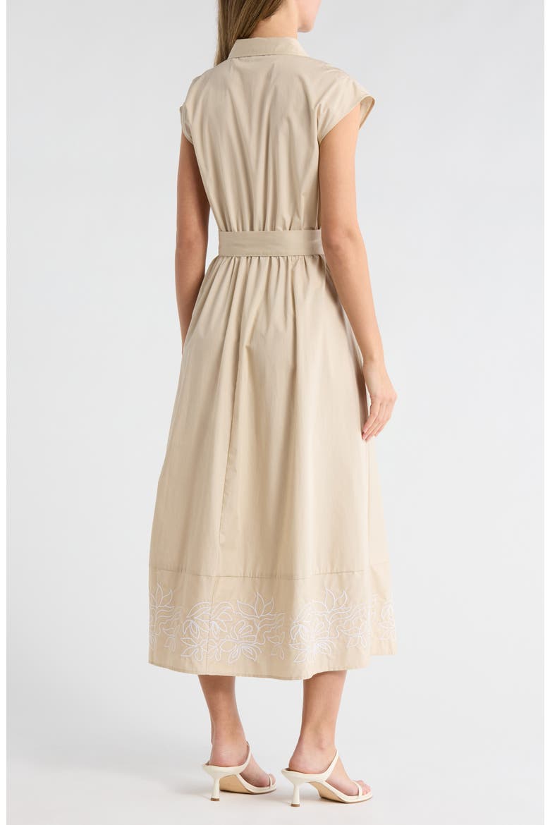 Floral Embroidered Poplin Shirtdress, Alternate, color, STONE