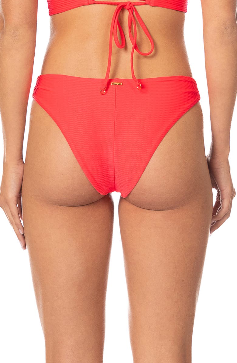 Maaji Sunset Punch Iconic Reversible Bikini Bottoms, Alternate, color, Bright Red