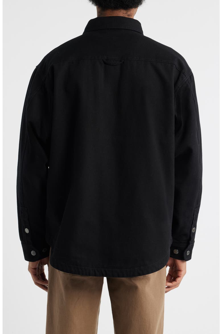 Selby Cotton Canvas Button-Up Shirt Jacket, Alternate, color, BLACK