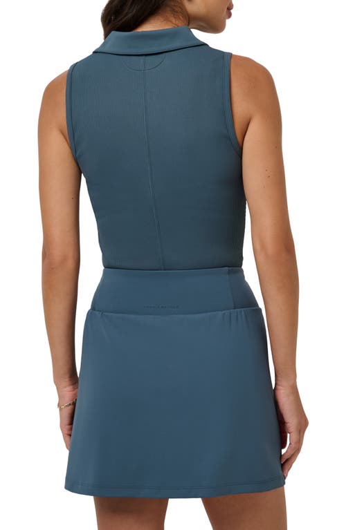 Travismathew Midline Zip Polo Tank In Blue