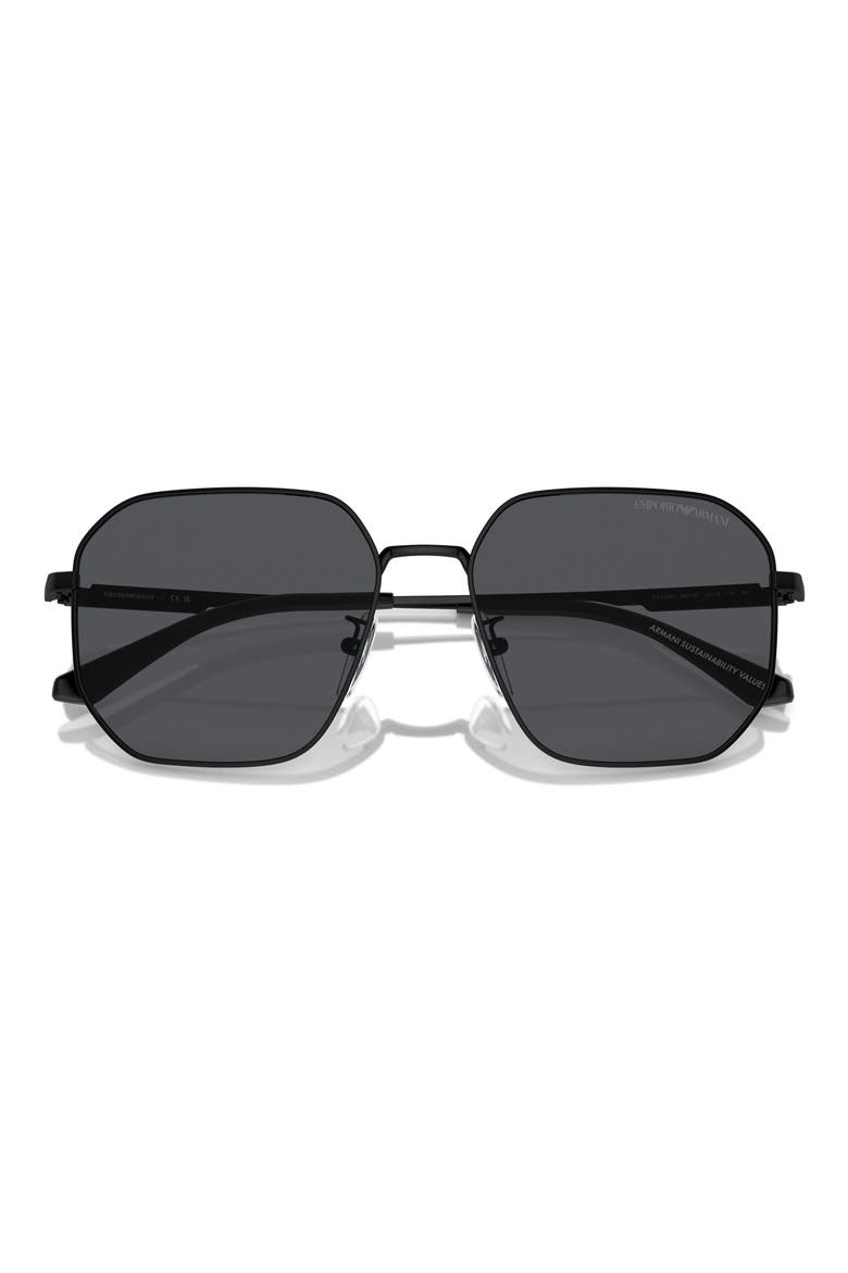 57mm Pilot Sunglasses, Alternate, color, MATTE BLACK / DARK GREY
