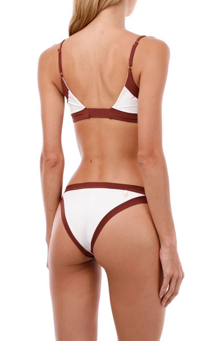 MALAI Barn Colorblock Bikini Top, Alternate, color, Barn Red Color Blend