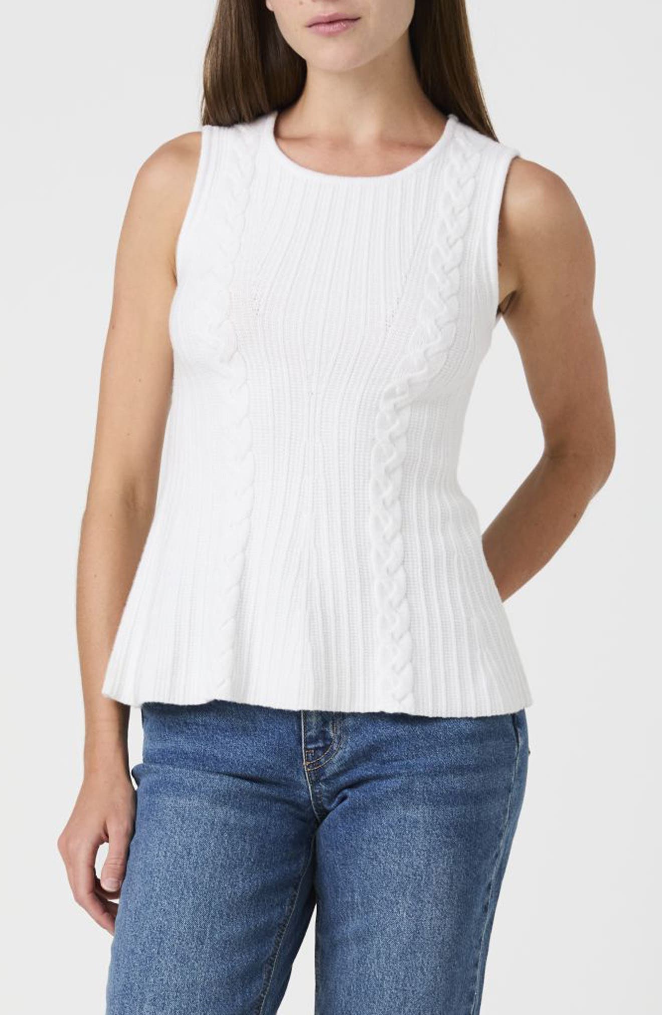 Cable Knit Peplum Sweater