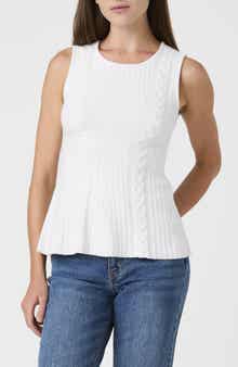Cable Knit Peplum Sweater