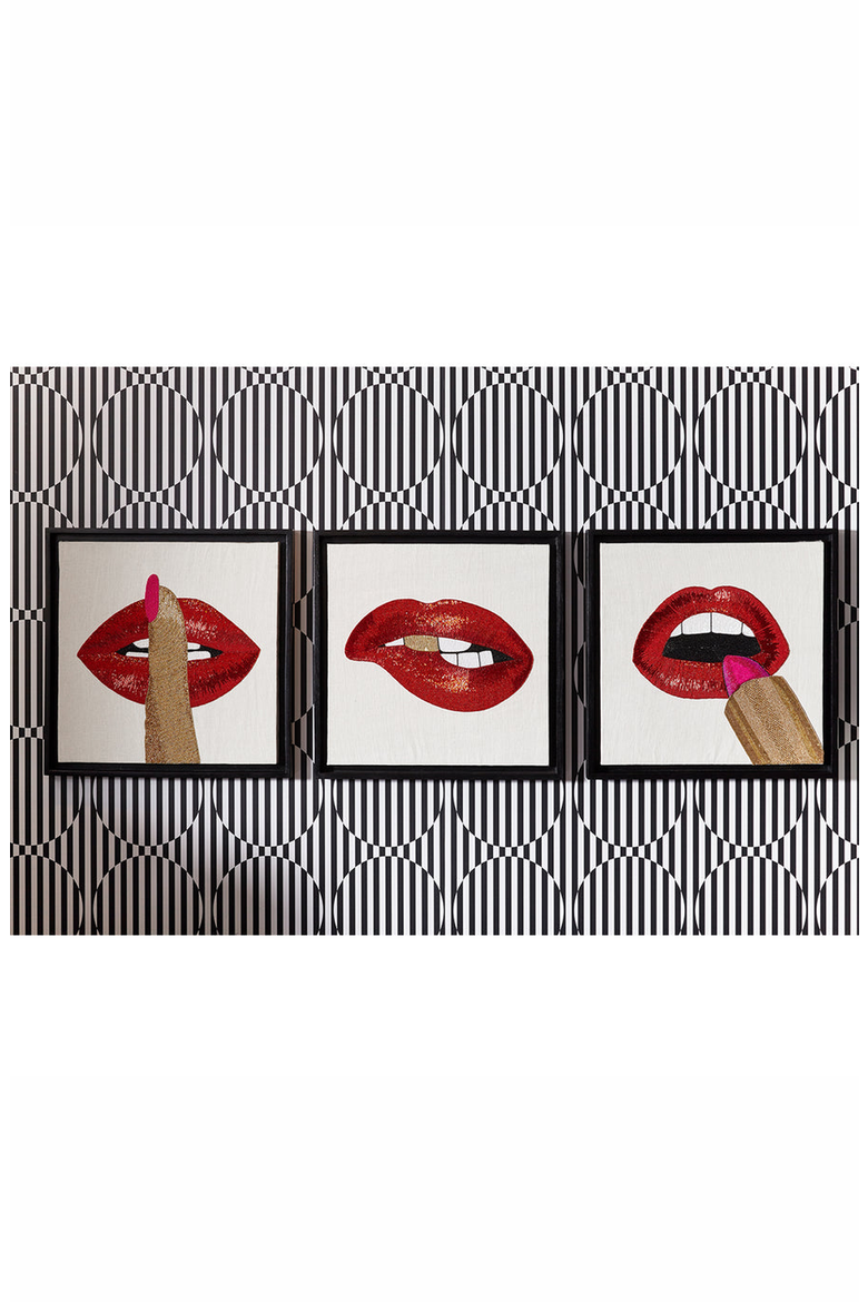 Bitten Beaded Wall Art, Alternate, color, Red