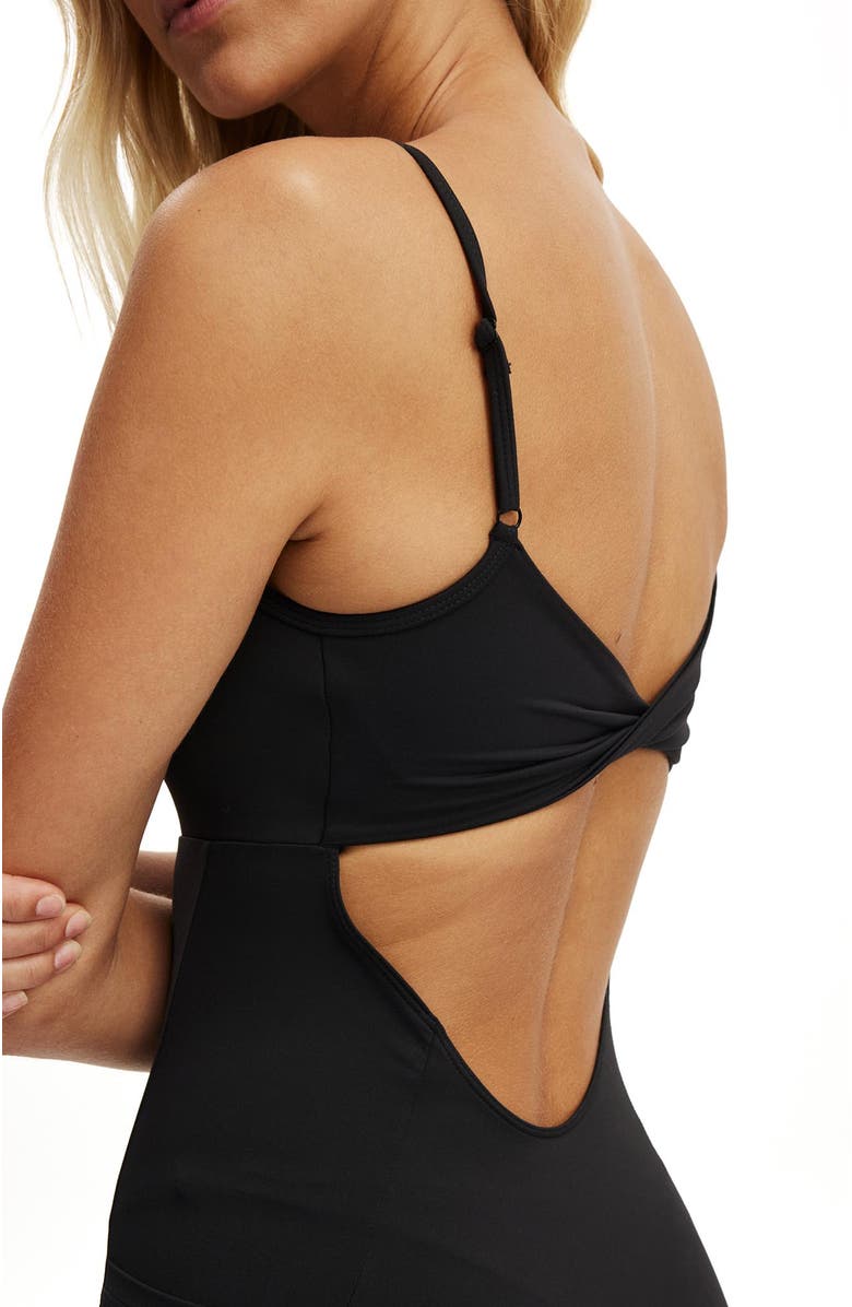 COTTON ON BODY Women's Active Ultra Luxe Twist Back Shortie All In One, Alternate, color, Black