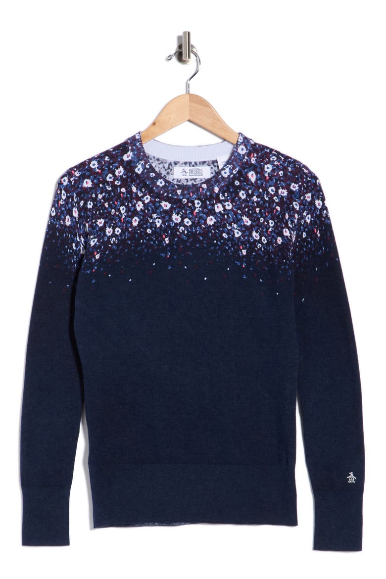 Engineered Zen Flora Performance Long Sleeve T-Shirt, Main, color, BLACK IRIS