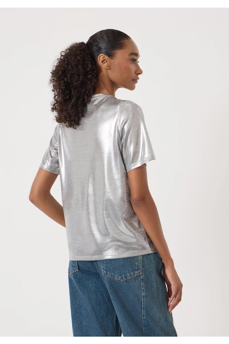 Reece Crew-Neck Short Sleeve T-Shirt, Alternate, color, Silver Metallic