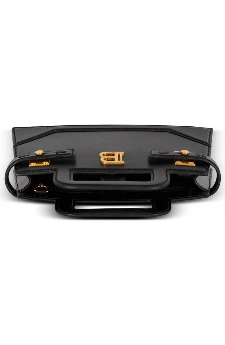 Balmain Small B-Buzz Top Handle Bag In Calfskin, Alternate, color,